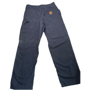 Carhartt Mens Carpenter Pants B151 LBR 30x28 Navy Work Grunge Canvas